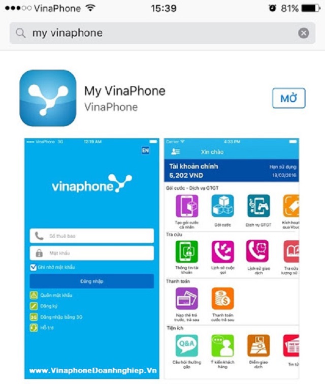 dang ky thong tin sim chinh chu bang app my vinaphone
